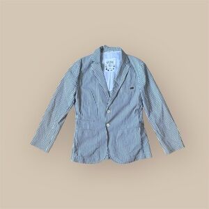 Guess Blue and White Striped Blazer